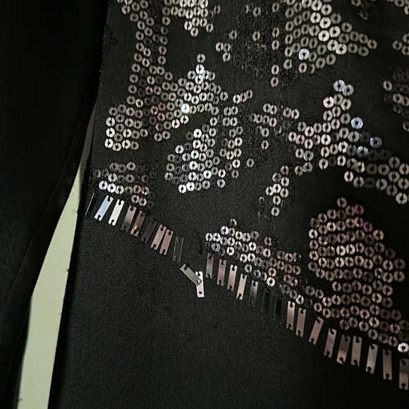 TORY BURCH Black Sequin Silk Shift Dress - Picture 4 of 16